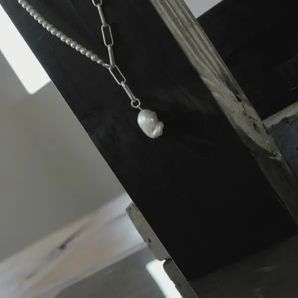 Halsband Pärlmix Silverpläterat