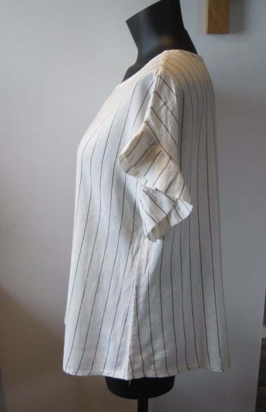 Gemini - Luce Randig Blus Vit Brun Linnemix