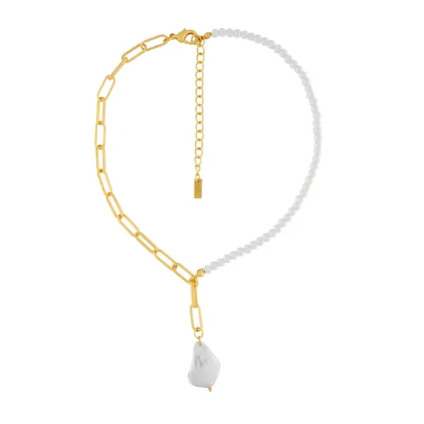 Halsband Pärlmix Guldpläterat