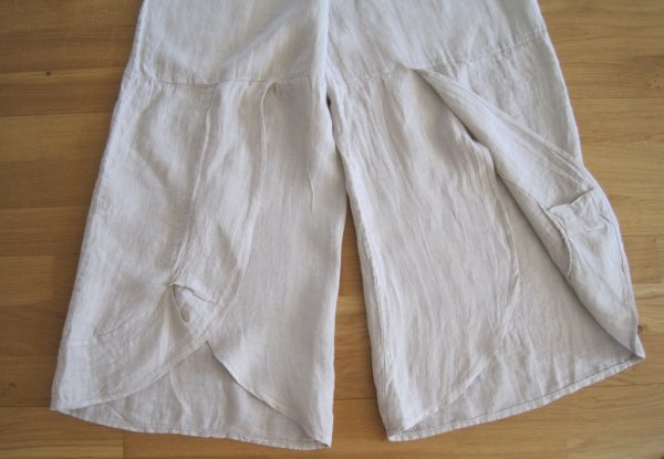 Beige Linnebyxor Vida Ben Med Sprund