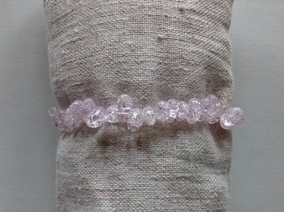 Elastiskt Armband Rosa Bergkristaller