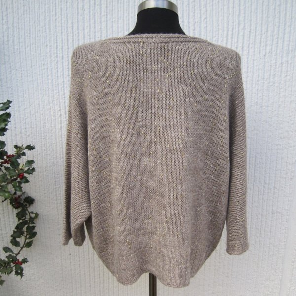 Gemini - Elisa Beige Stickad Tröja Med Lurex