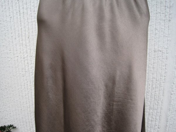 Gemini - Ankellång Kjol Gråbrun Taupe Blank Viskos