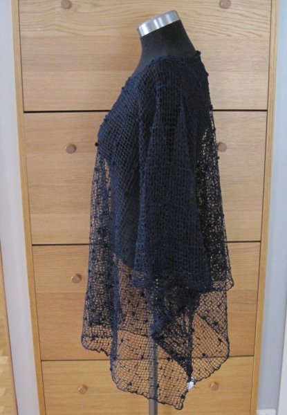 Mörkblå Spetsponcho / Nätponcho