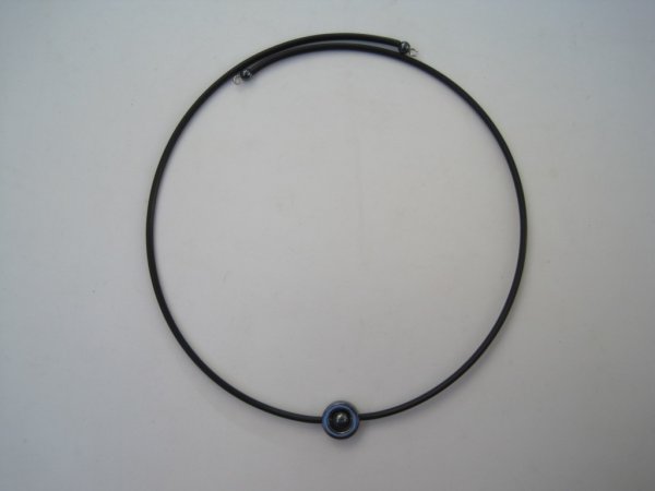 Halsband Svart Choker Hematit Med Grå Pärla