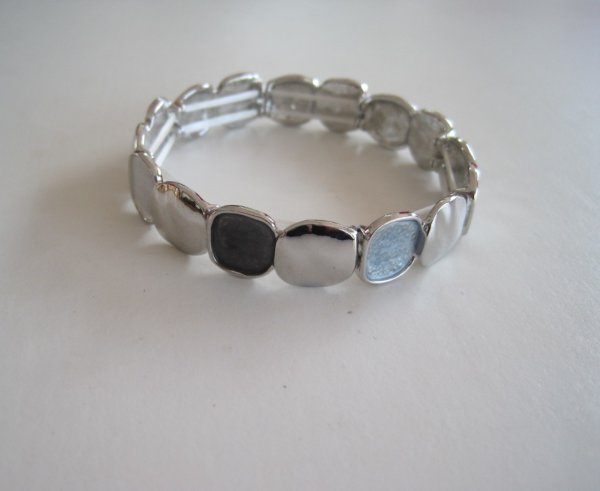 Elastiskt Armband Grått Silver