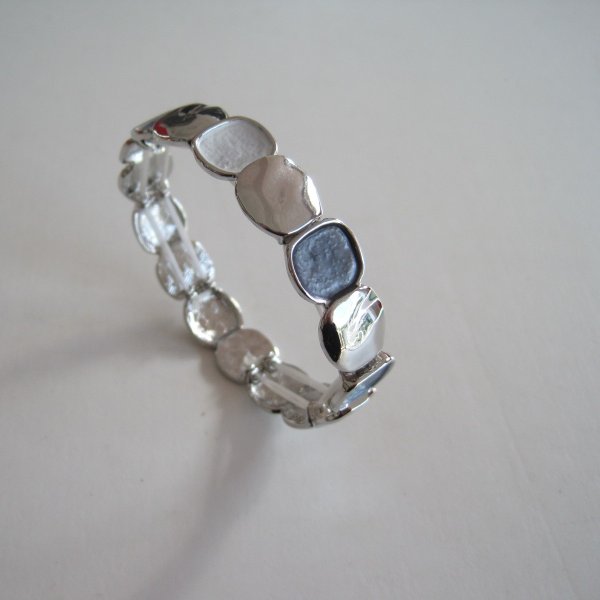 Elastiskt Armband Grått Silver