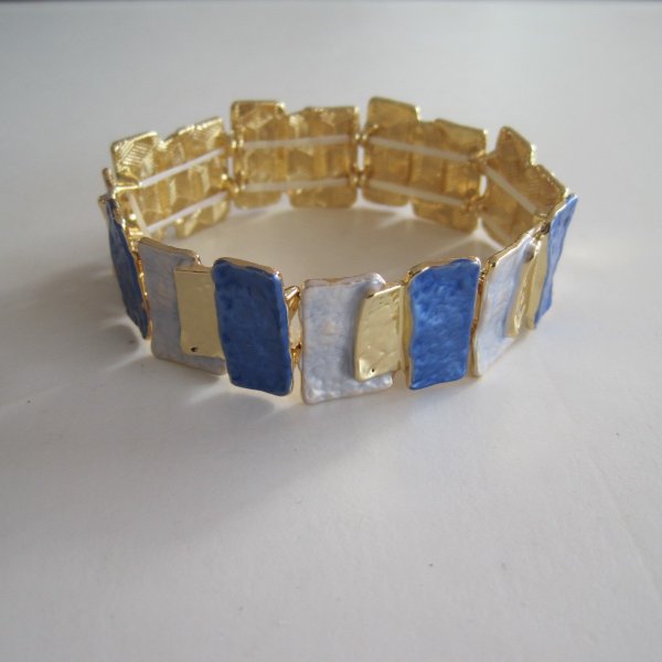 Elastiskt Armband Blått Guld