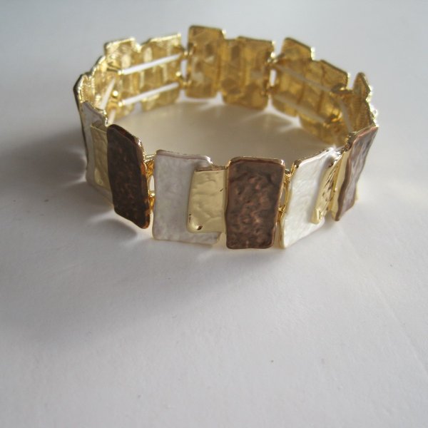 Elastiskt Armband Brunt Guld