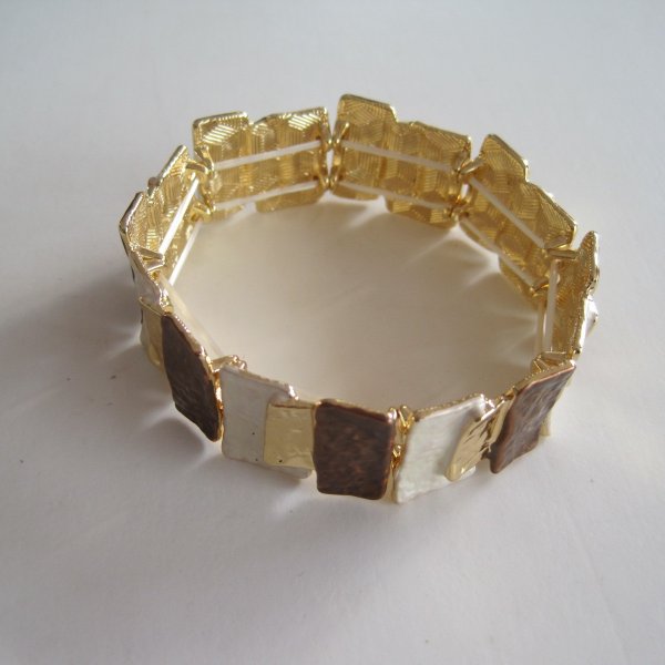 Elastiskt Armband Brunt Guld