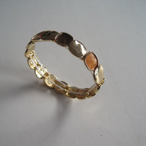 Elastiskt Armband Brunt Beige Guld