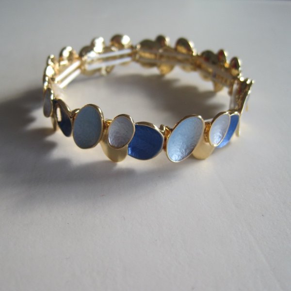 Elastiskt Armband Blått Guld