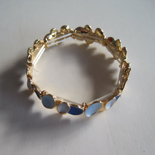 Elastiskt Armband Blått Guld