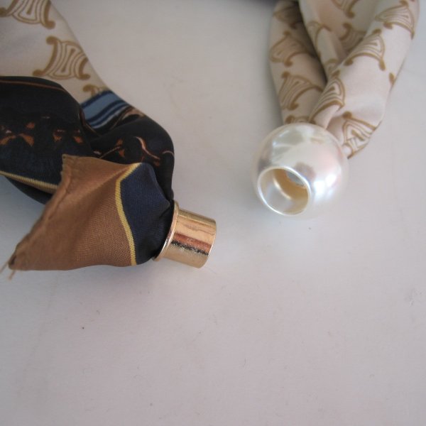 Beige Mönstrad Scarf Med Magnet