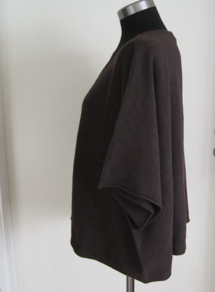 Brun Stickad Tröja Ponchotröja