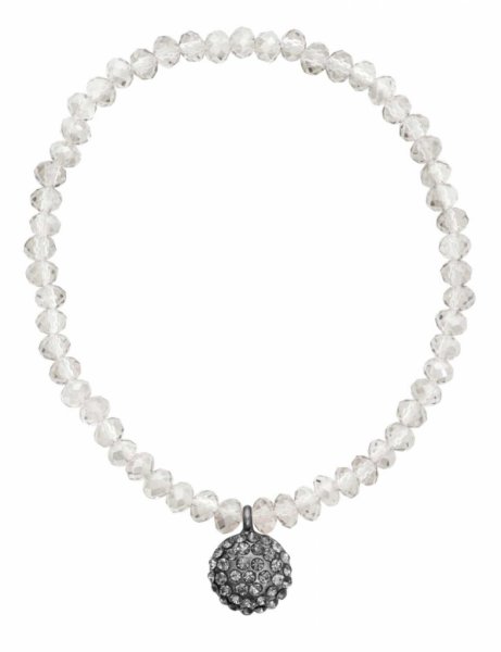 Elastiskt Armband Med Cremefärgade Glaspärlor Molly Dansk Smykkekunst