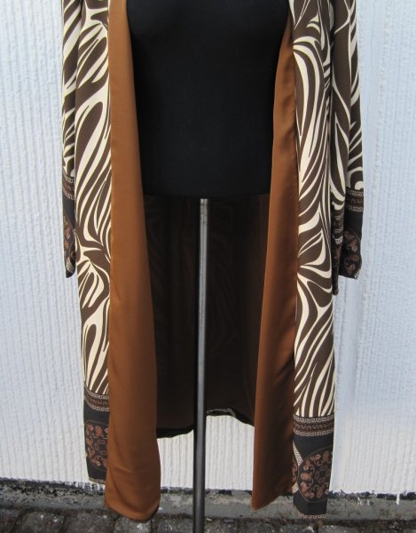 Mönstrad Kappa Kimono Brun Beige