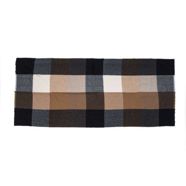 Svart Brun Beige Sjal Halsduk Ull Viskos