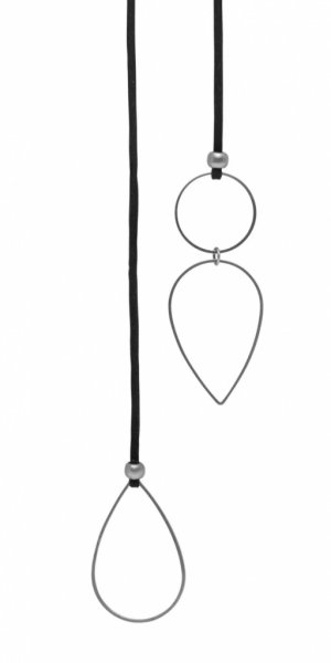 Halsband Svart Mocka och Hematit PAULA Dansk Smykkekunst