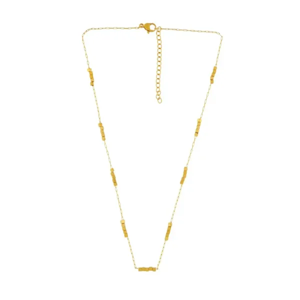 Guldpläterat Stålhalsband Mini Kuber