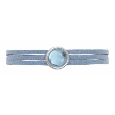Ljusblått mocka armband med ljusblå sten. Dansk Smykkekunst