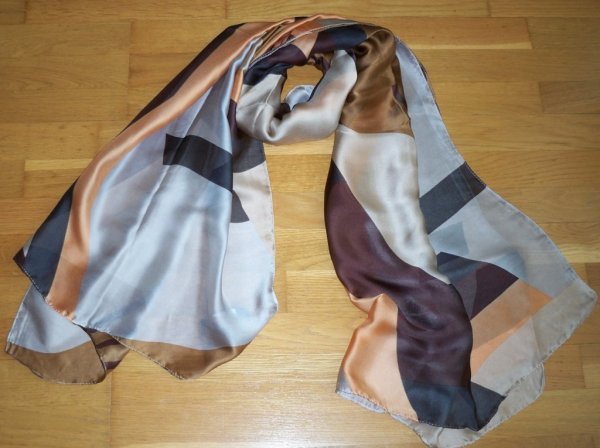 Baglady Silkesjal Brun Multi
