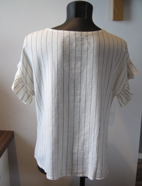 Gemini - Luce Randig Blus Vit Brun Linnemix